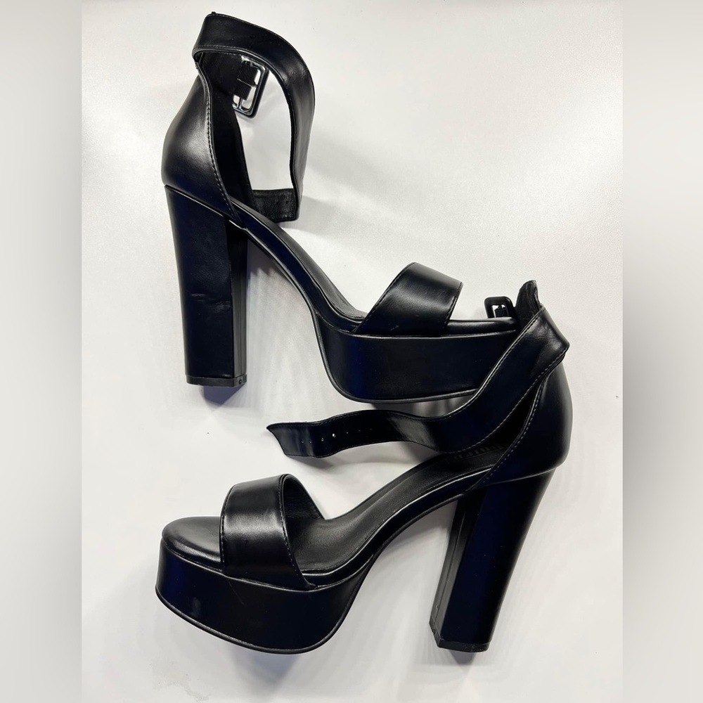 Black Leather Heels